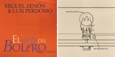 album covers for Miguel Zenón & Luis Perdomo, El Arte del Bolero Vol. 3 and Anthony Moore with AKA & Friends, On Beacon Hill
