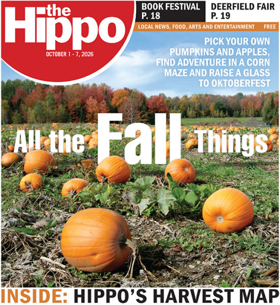 Frontpage of Hippo showing pumpkin patch with text "All the fall things"