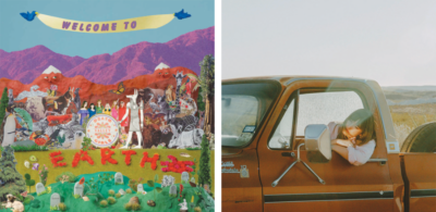 album covers for Jess Williamson, A Mile South Of Heaven and Death Valley Girls, Welcome To Earth